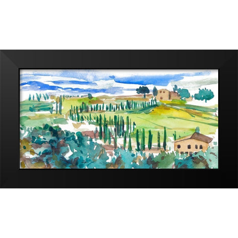 Vibrant Tuscan Landscape II Black Modern Wood Framed Art Print by Wang, Melissa