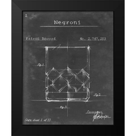 Barware Blueprint IX Black Modern Wood Framed Art Print by Harper, Ethan