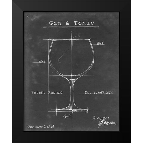 Barware Blueprint X Black Modern Wood Framed Art Print by Harper, Ethan