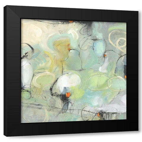 Cascade Abstract I Black Modern Wood Framed Art Print with Double Matting by OToole, Tim