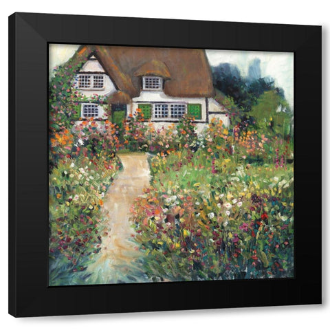 Garden Cottage II Black Modern Wood Framed Art Print with Double Matting by OToole, Tim