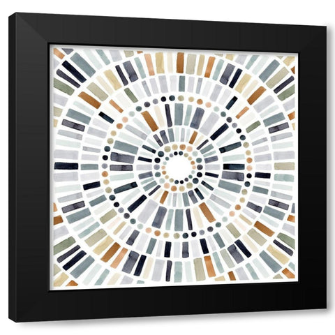 Concentric Tones I Black Modern Wood Framed Art Print with Double Matting by Barnes, Victoria