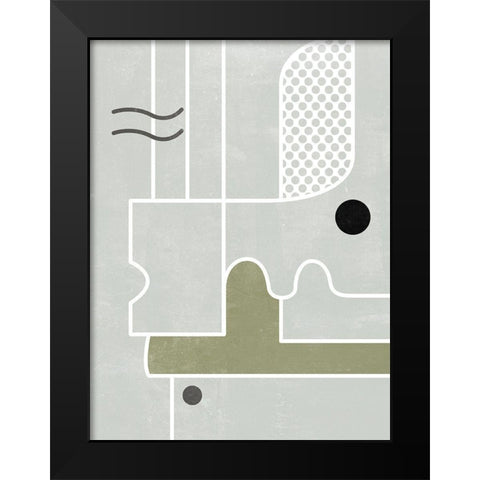 White Tile I Black Modern Wood Framed Art Print by Wang, Melissa