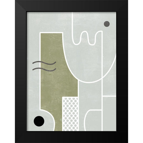 White Tile II Black Modern Wood Framed Art Print by Wang, Melissa