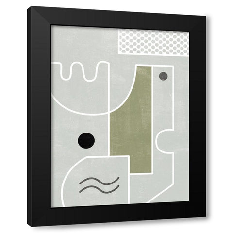 White Tile III Black Modern Wood Framed Art Print by Wang, Melissa