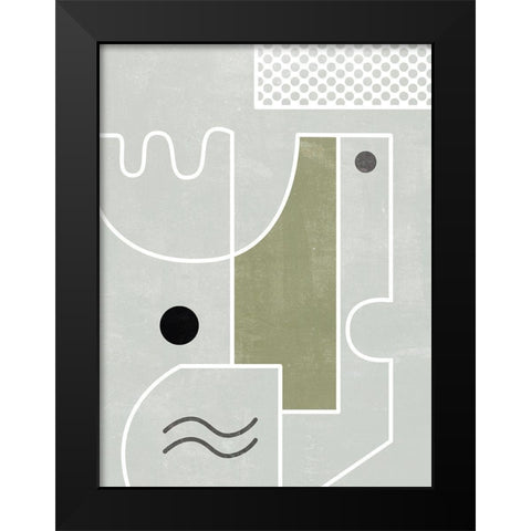 White Tile III Black Modern Wood Framed Art Print by Wang, Melissa