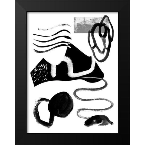 Memory Impressions I Black Modern Wood Framed Art Print by Wang, Melissa