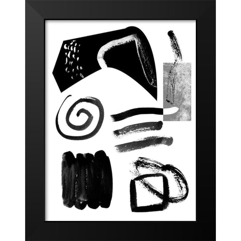 Memory Impressions II Black Modern Wood Framed Art Print by Wang, Melissa