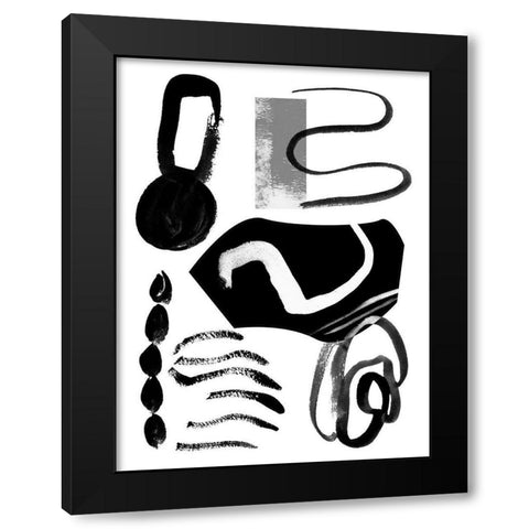 Memory Impressions III Black Modern Wood Framed Art Print with Double Matting by Wang, Melissa