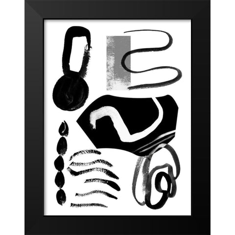 Memory Impressions III Black Modern Wood Framed Art Print by Wang, Melissa