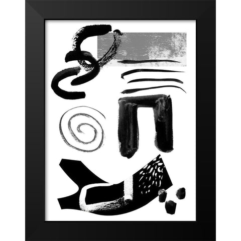 Memory Impressions IV Black Modern Wood Framed Art Print by Wang, Melissa