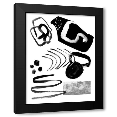 Memory Impressions V Black Modern Wood Framed Art Print by Wang, Melissa