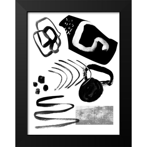 Memory Impressions V Black Modern Wood Framed Art Print by Wang, Melissa