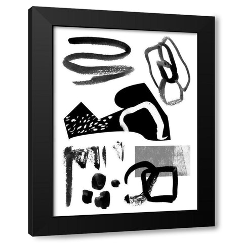 Memory Impressions VI Black Modern Wood Framed Art Print with Double Matting by Wang, Melissa