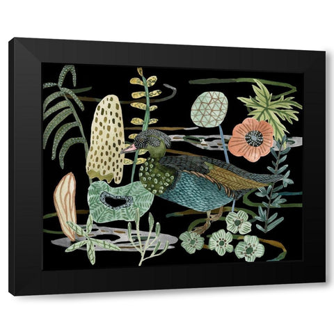 Duck in River II Black Modern Wood Framed Art Print with Double Matting by Wang, Melissa