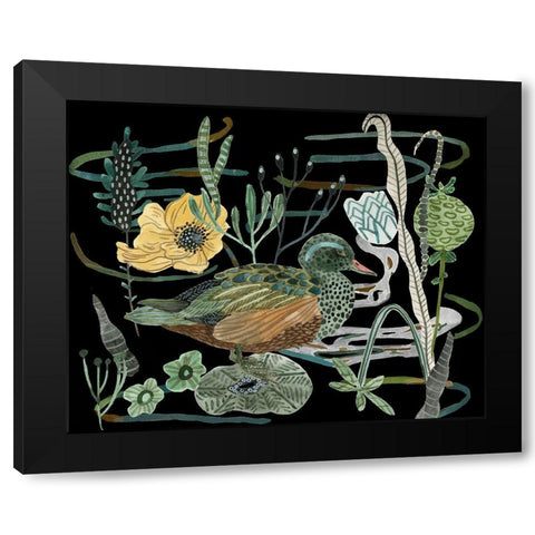 Duck in River III Black Modern Wood Framed Art Print by Wang, Melissa