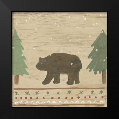 Naive Nordic Holiday I Black Modern Wood Framed Art Print by Vess, June Erica