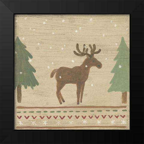 Naive Nordic Holiday II Black Modern Wood Framed Art Print by Vess, June Erica
