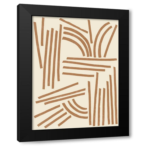 Sepia Tablature I Black Modern Wood Framed Art Print with Double Matting by Vess, June Erica