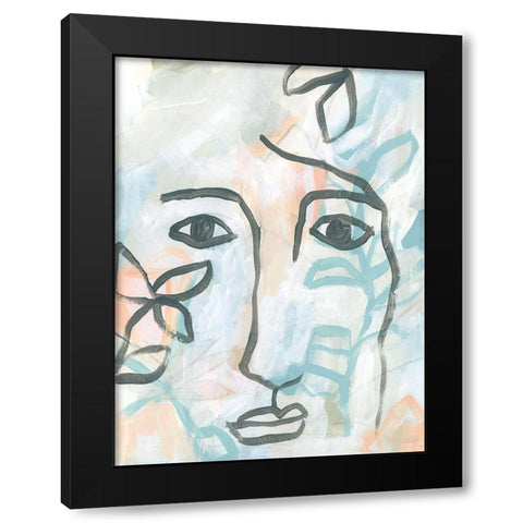 Fresco Gaze II Black Modern Wood Framed Art Print with Double Matting by Vess, June Erica