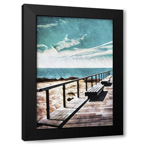 Wooden Pier Meets Blue Skies I Black Modern Wood Framed Art Print with Double Matting by Aldridge, Ashley