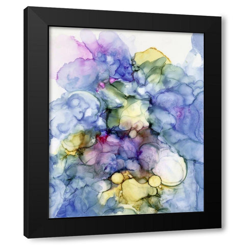 Pansy Explosion Black Modern Wood Framed Art Print by Curinga, Kim
