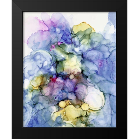 Pansy Explosion Black Modern Wood Framed Art Print by Curinga, Kim