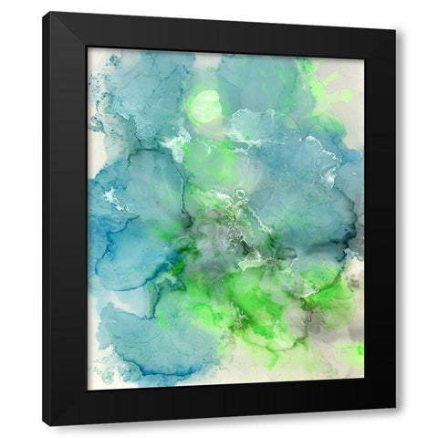 Turquoise Crystal Black Modern Wood Framed Art Print by Curinga, Kim