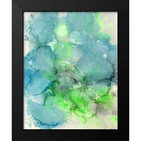 Turquoise Crystal Black Modern Wood Framed Art Print by Curinga, Kim