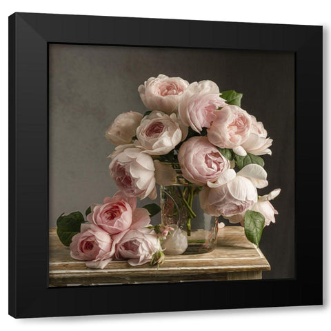 Rosetopia Black Modern Wood Framed Art Print with Double Matting by McLean, Leah