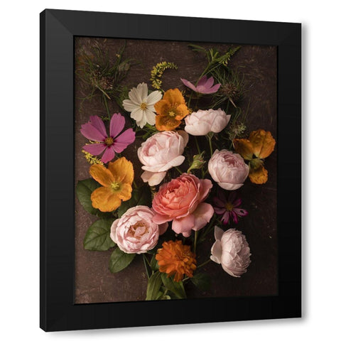 A Pocket Full of Posies Black Modern Wood Framed Art Print with Double Matting by McLean, Leah