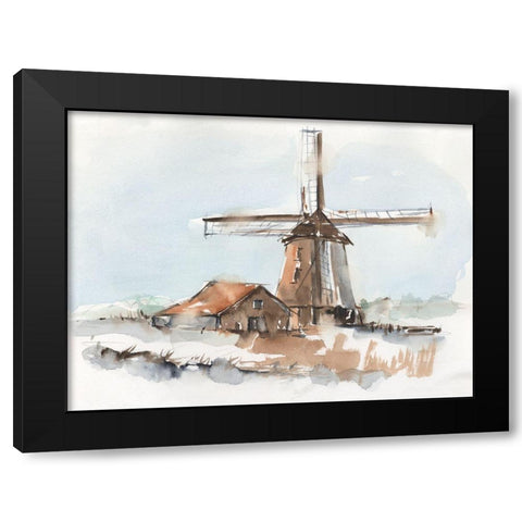 Windmill Watercolor I Black Modern Wood Framed Art Print by Harper, Ethan