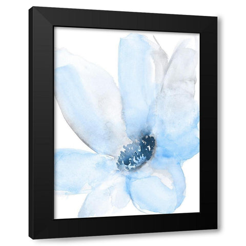 Cobalt Flower II Black Modern Wood Framed Art Print with Double Matting by Goldberger, Jennifer