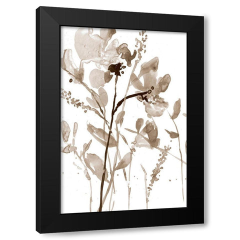 Neutral Floral Overlay II Black Modern Wood Framed Art Print with Double Matting by Goldberger, Jennifer