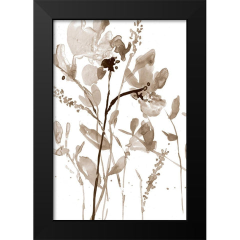 Neutral Floral Overlay II Black Modern Wood Framed Art Print by Goldberger, Jennifer