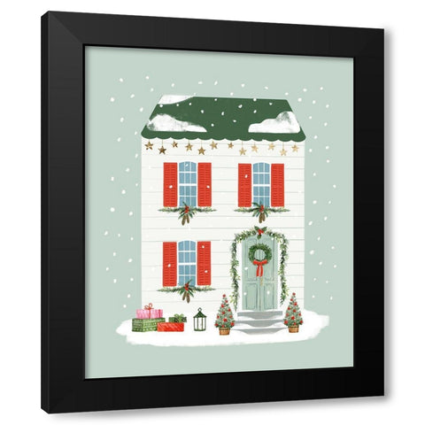 Festive Front Door IV Black Modern Wood Framed Art Print by Barnes, Victoria