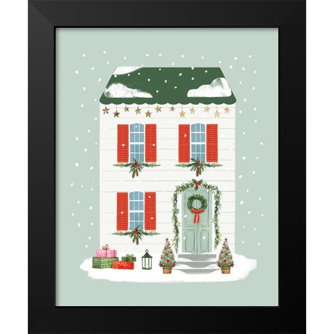 Festive Front Door IV Black Modern Wood Framed Art Print by Barnes, Victoria