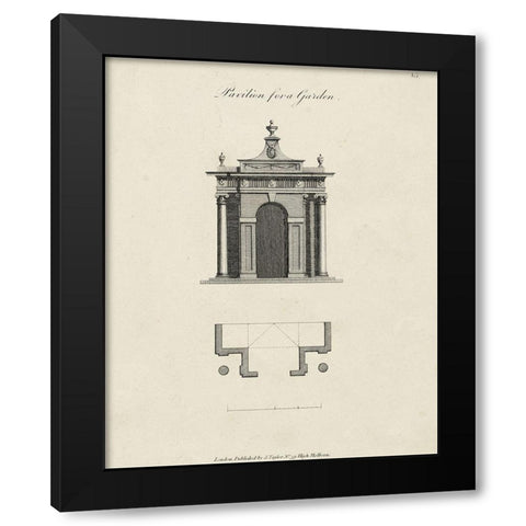 Garden Pavilion II Black Modern Wood Framed Art Print by Vision Studio