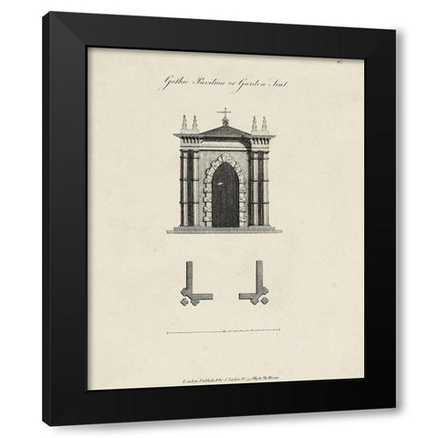 Garden Pavilion III Black Modern Wood Framed Art Print with Double Matting by Vision Studio