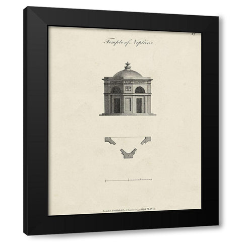 Garden Pavilion IV Black Modern Wood Framed Art Print with Double Matting by Vision Studio