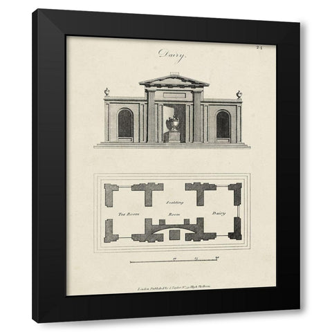 Garden Pavilion V Black Modern Wood Framed Art Print by Vision Studio