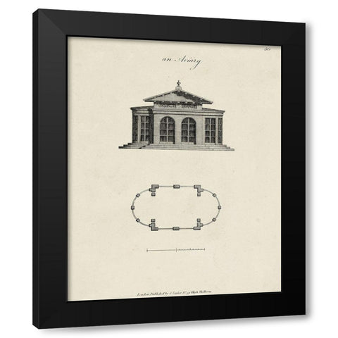 Garden Pavilion VII Black Modern Wood Framed Art Print with Double Matting by Vision Studio