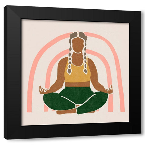 Om Together I Black Modern Wood Framed Art Print with Double Matting by Vess, June Erica