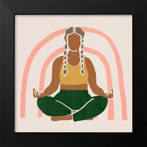 Om Together I Black Modern Wood Framed Art Print by Vess, June Erica