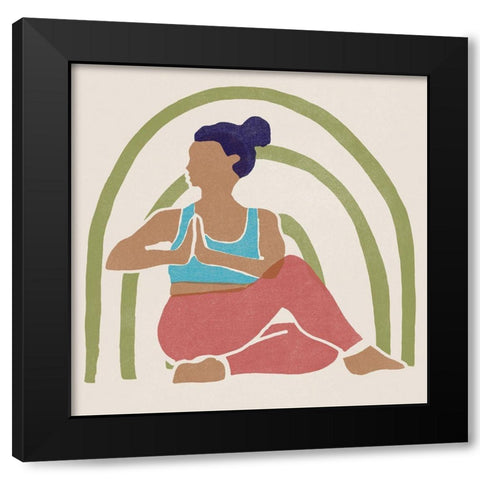 Om Together II Black Modern Wood Framed Art Print with Double Matting by Vess, June Erica