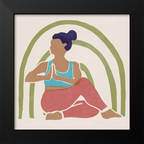 Om Together II Black Modern Wood Framed Art Print by Vess, June Erica