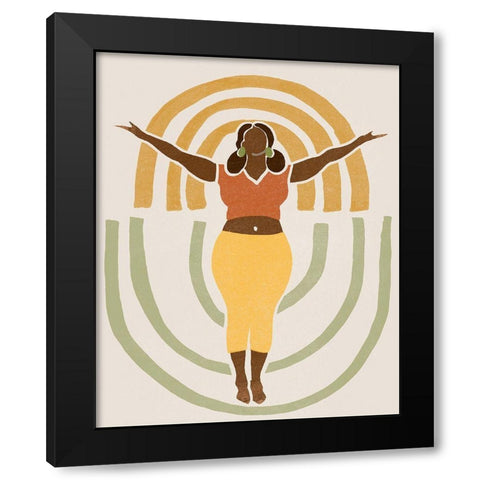 Om Together III Black Modern Wood Framed Art Print by Vess, June Erica