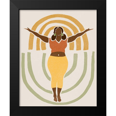 Om Together III Black Modern Wood Framed Art Print by Vess, June Erica