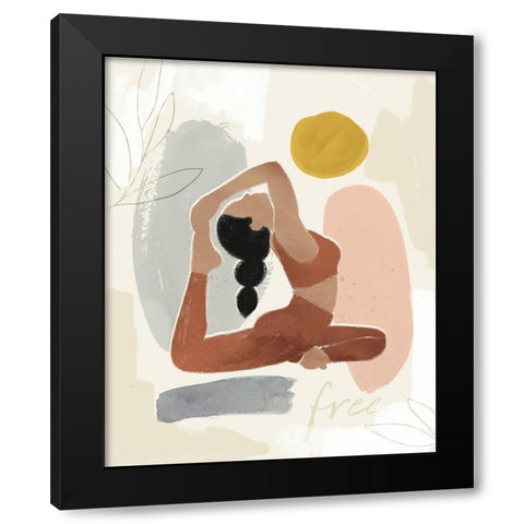 Yoga Practice I Black Modern Wood Framed Art Print with Double Matting by Barnes, Victoria