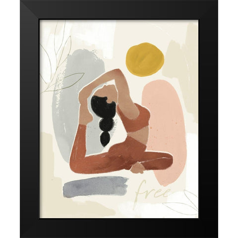 Yoga Practice I Black Modern Wood Framed Art Print by Barnes, Victoria